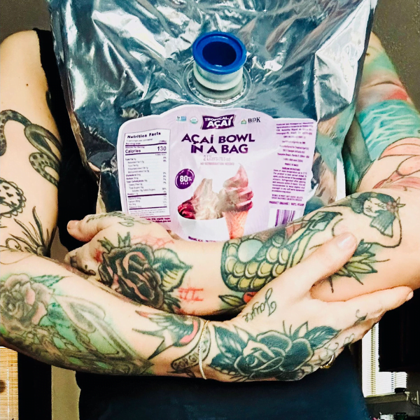 liquid açai pulp tattoo bag