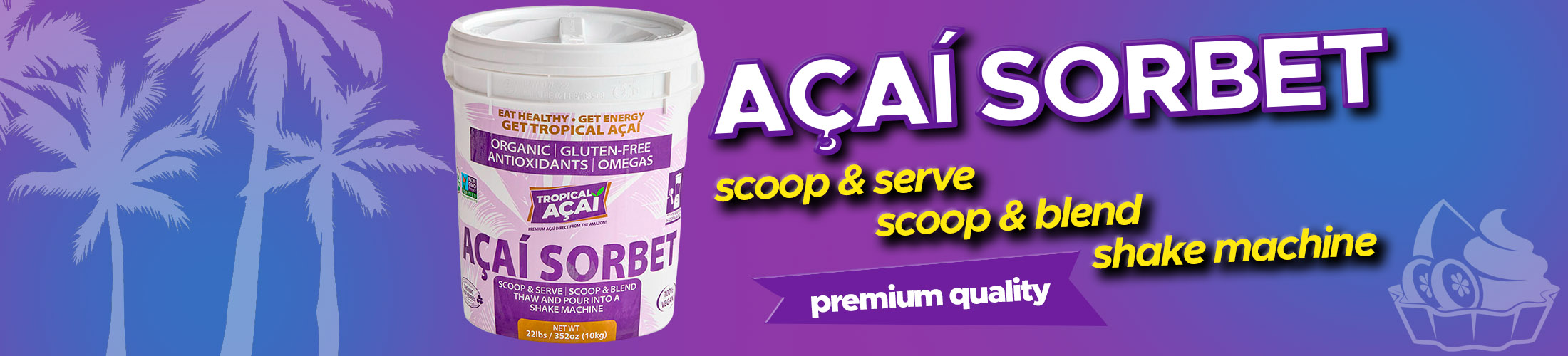Premium açaí sorbet banner